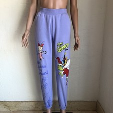 Dr. Seuss The Grinch Graphic Print Women  s Size XS Fleece Joggers Sweatpants