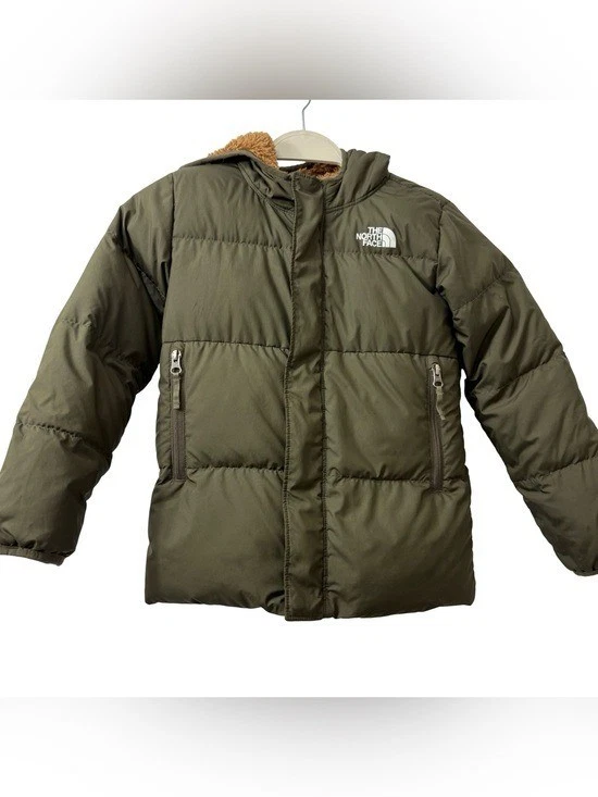 The North Face 600 boys' North Down hooded puffer jacket Forrest Green Size 7