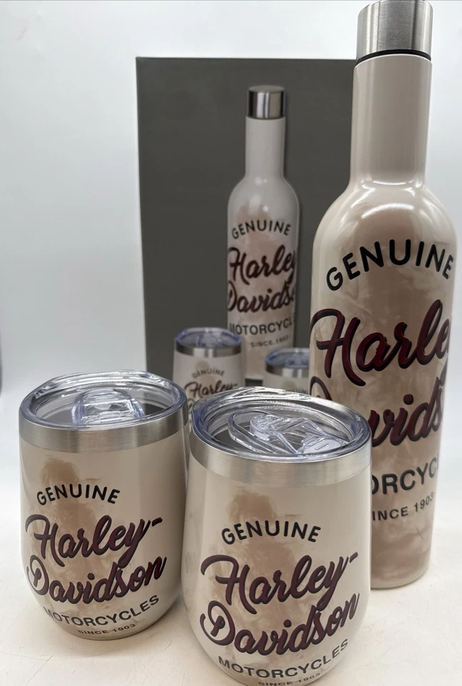 Harley-Davidson Juego de 3 piezas dos vasos de 12 oz y una botella para servir de 24 oz HDX-98644 Foto 2 de 4