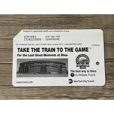 NYC MetroCard Take the Train to the Game Shea...