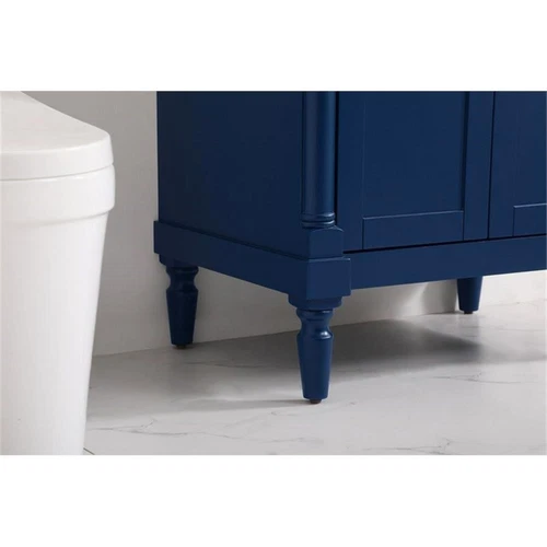 Elegant Decor Lexington 30" Traditional Wood Bathroom Vanity in Blue/Gold - Picture 13 of 16