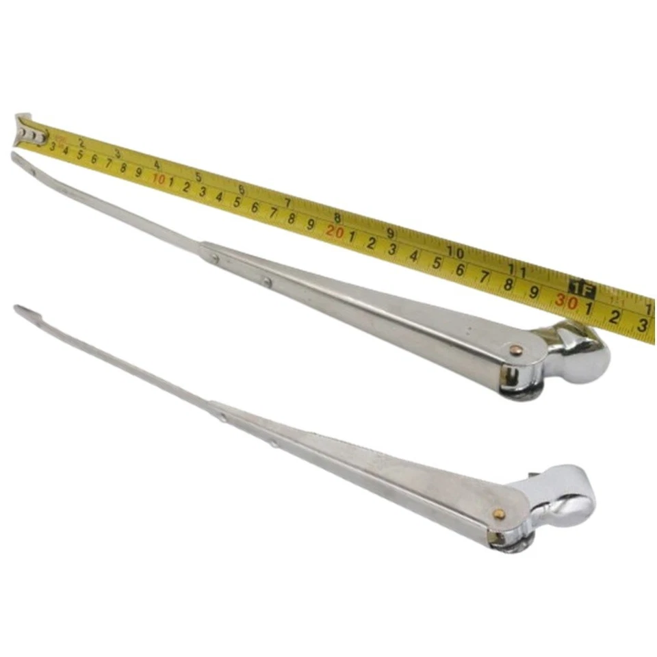 Pair Front Windshield Wiper Arms Silver For 1965-1972 Datsun Nissan 520 521 Pick - Image 2 of 4