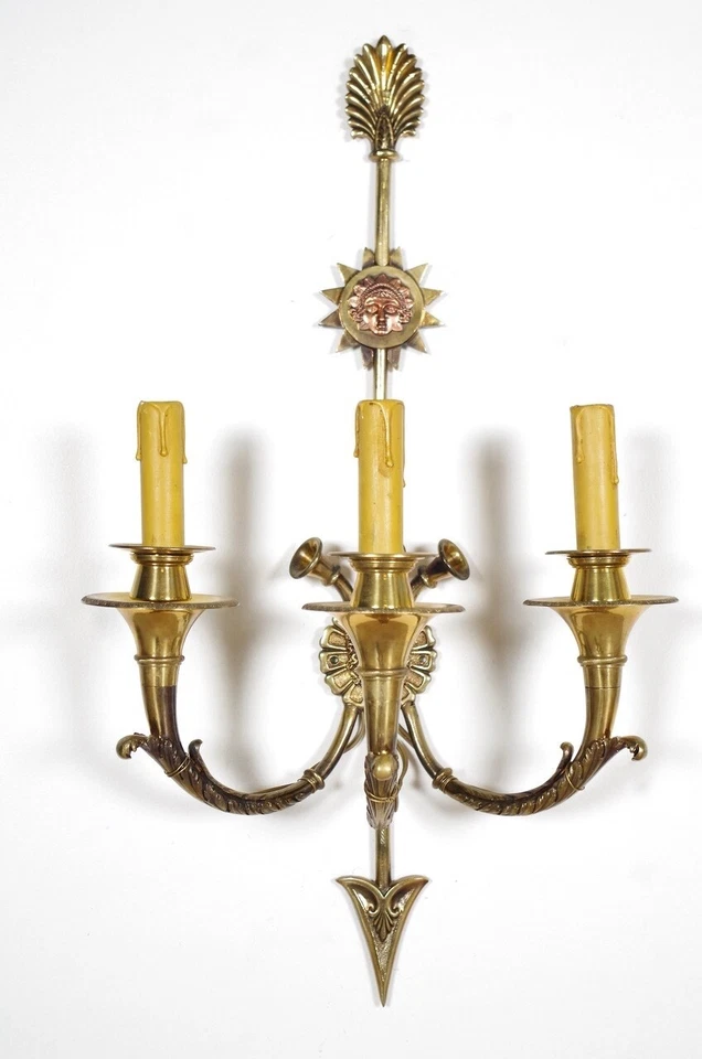 Par de apliques de pared estilo Imperio Foto 3 de 4