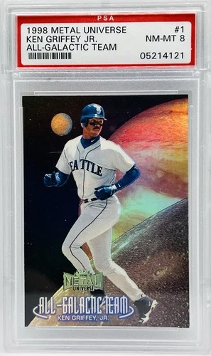 Ken Griffey Jr. 1998 Metal Universe All Galactic Team #1 PSA 8 ~Pop 22~ Foil SSP