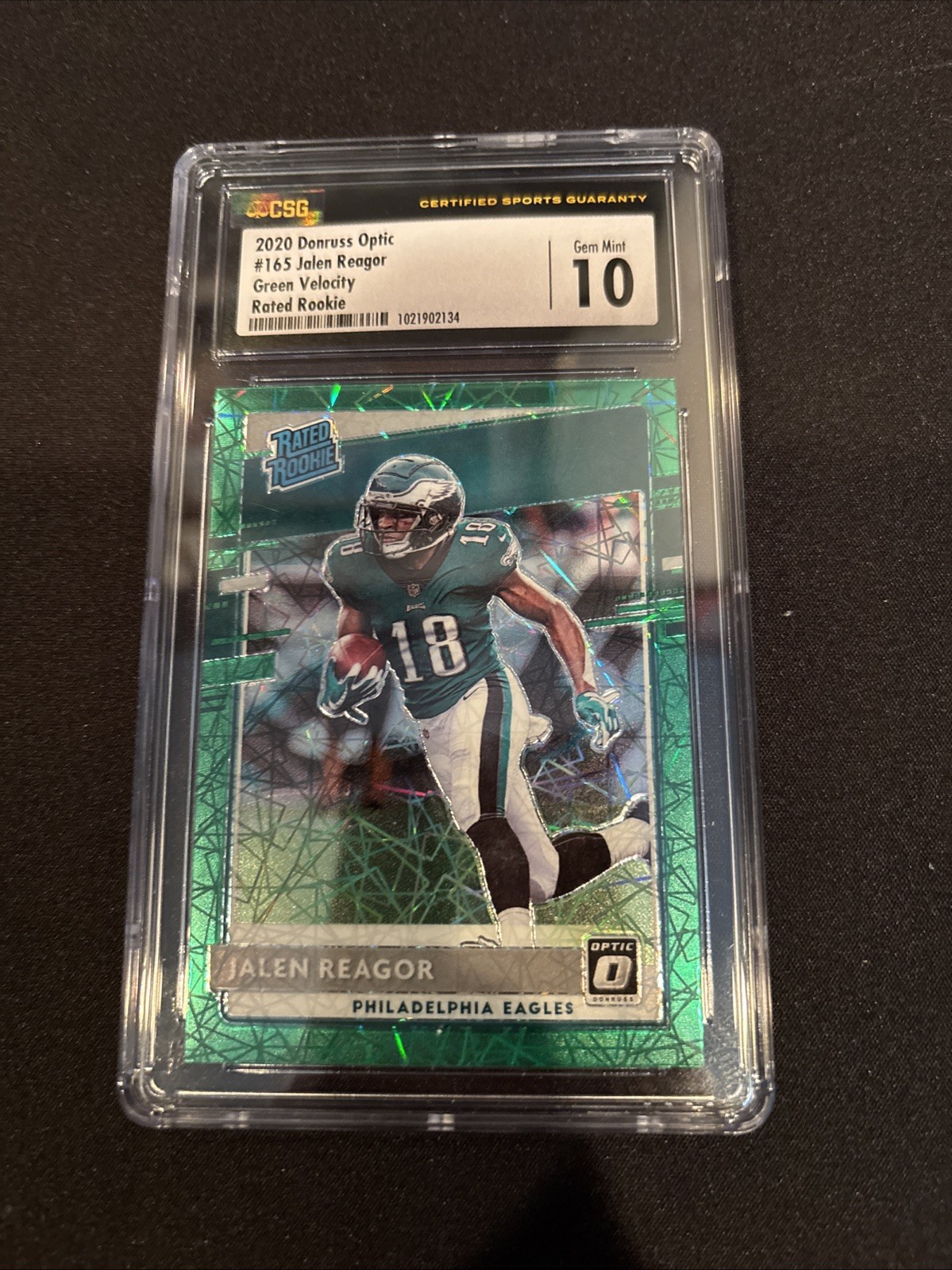 Jalen Reagor Panini Donruss Optic #165 Green Velocity