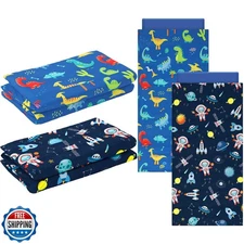 CroBlissful 2 Pcs Dinosaurs Nap Mat Cover for Boys Girls Sewn in 