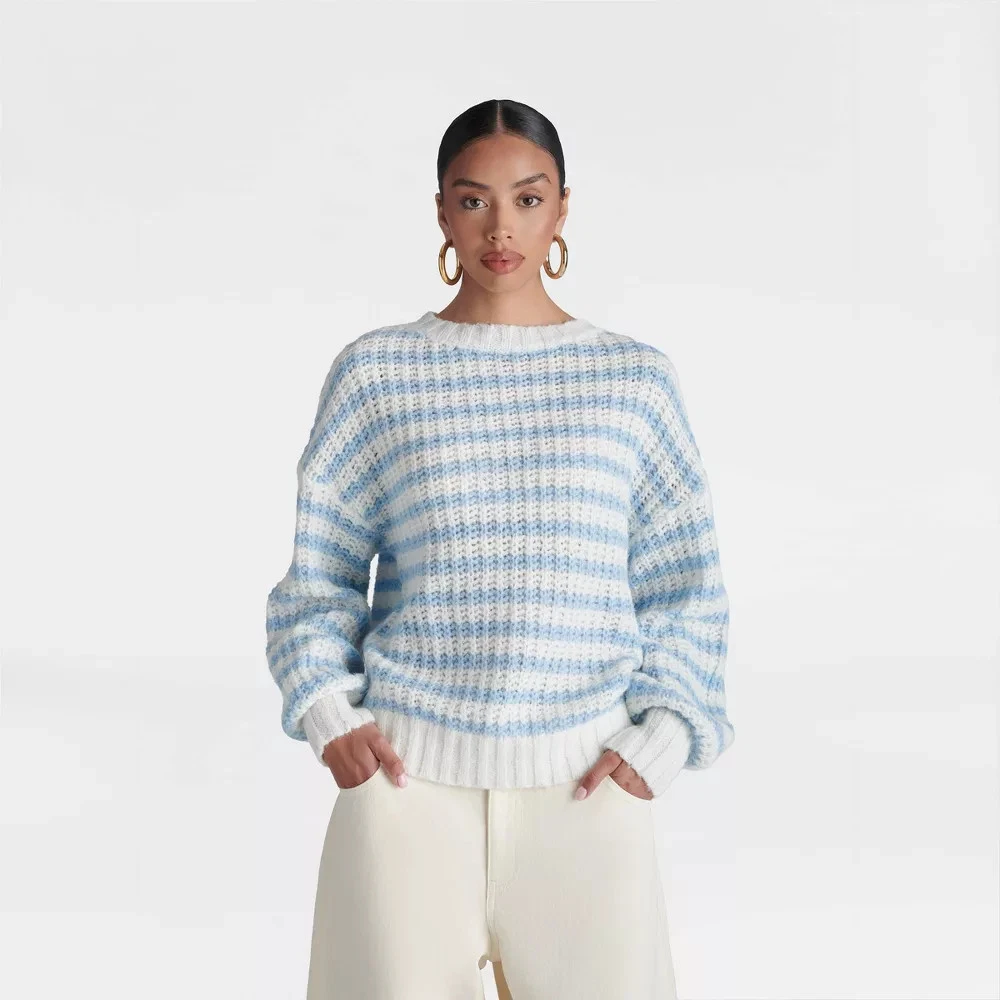 KBB by KAHLANA Women 'The Oversized Drop Shoulder Crewneck Pullover Sweater' -