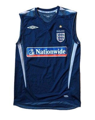 Umbro England Training Shirt Tanktop blau Top SPONSOR PLAYER VERSION Vintage S