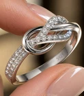 Infinity Round Moissanite Ring 925 Sterling Silver Diamond Alternative Size 7