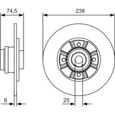 2x Bosch 0 986 479 760 Bremsscheibe für RENAULT CLIO I BB CB SB0 1 2