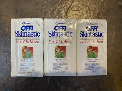 Vintage Off Skintastic Insect Repellent Aloe Vera .5floz 3 pouches Discontinued