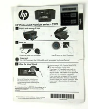 HP Photosmart C309G Premium All-in-One Printer Set-up Booklet