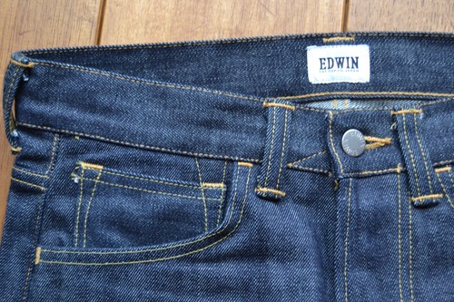 EDWIN ED-one Jeans japanischer Selvedge Denim Stoff schmale Passform neu ohne Etikett ungewaschen roh - Bild 6 von 11