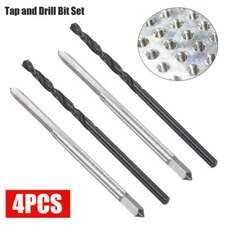 4PCS Tap and Drill Bit Set M3 x 0.5 Thread Tap 2.5mm Black Oxide Twist Drill Bit