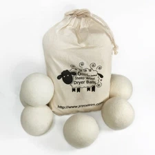 6-Pack Natural Organic Wool Dryer Balls, Reusable Fabric Softener, EJ-2037