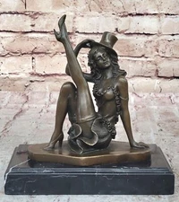 Original Theatre Actress Bronze Statue Dancer Jazz Singer Art Sculpture Artwork