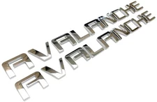 2PC CHROME AVALANCHE REPLACEMENT FOR CHEVY FRONT DOOR NAMEPLATE EMBLEM BADGE