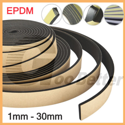 EPDM Neoprene Self Adhesive Backed Foam Sponge Strip Roll Sheet Tape Sticky Seal
