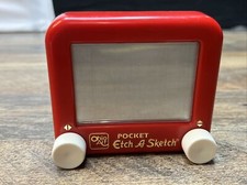 Vintage Red Pocket Etch-A-Sketch Mini Travel Size Ohio Art