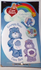 2003 Care Bears Grumpy Bear Collector's Set Magnet Sticker Buttons C&D Visionary
