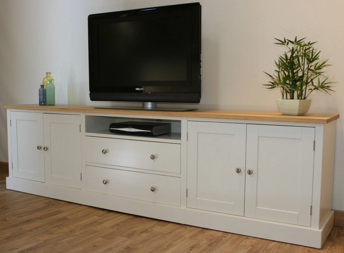 New Solid Pine 9FT Painted TV Stand Unit Cabinet In Any F B Colour