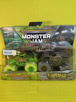 Monster Jam ZOMBIE VS HUNTER MONSTER MUTT DALMATIAN  VS MAX-D 2 Pack 1/64 2020
