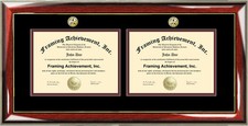 Double Document Plaque Diploma Frame Two Logo College University Certificate