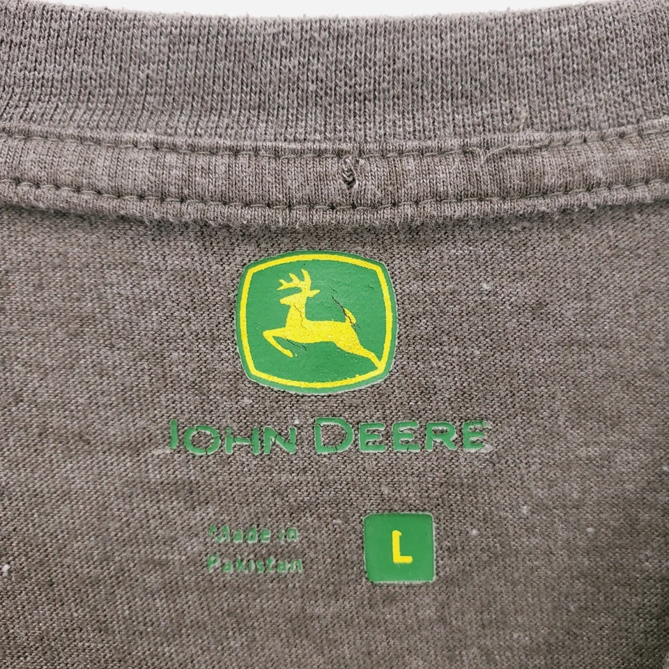Camiseta Pullover John Deere Marrón Estampado Gráfico Manga Larga Raglán Talla Grande Foto 3 de 4