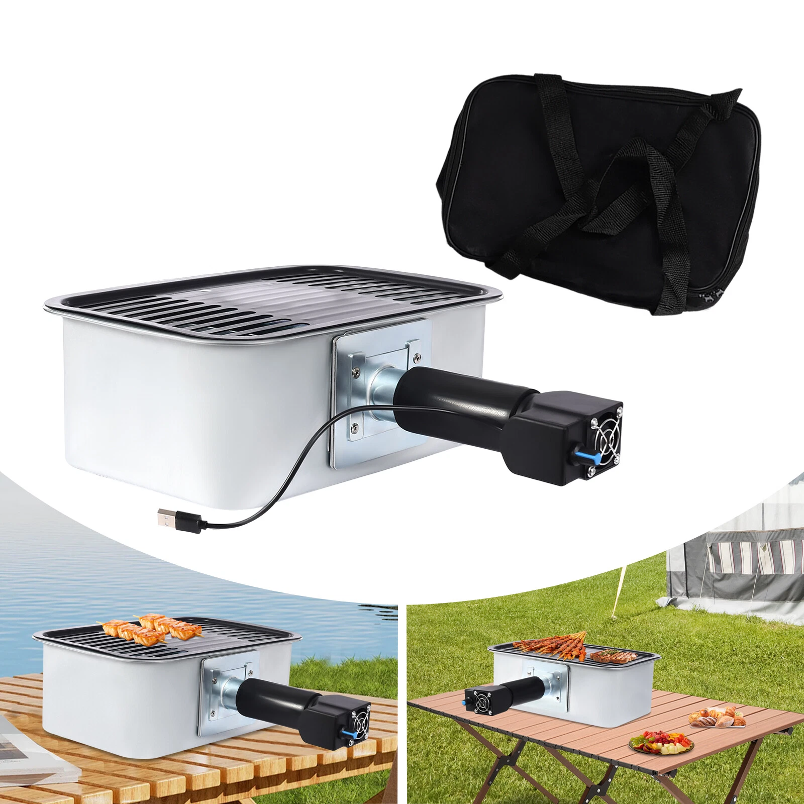 Outdoor Barbecue Grill Portable Barbecue Grill Camping Party Home Fan Grill