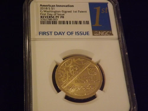 2018  $1    AMERICAN INNOVATION      First Day Of Issue      NGC  REVERSE  PF 70