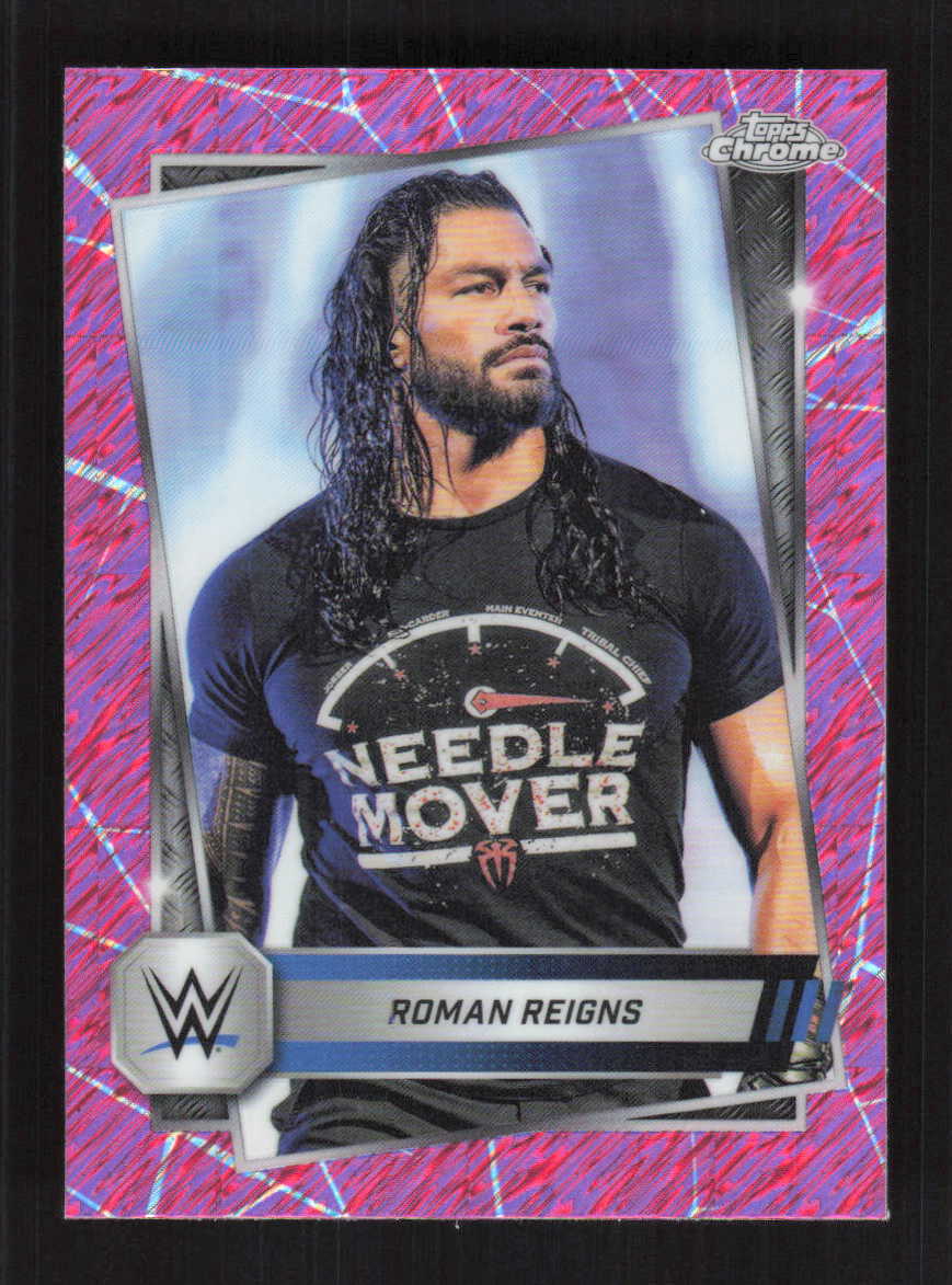 Roman Reigns 2025 Topps Chrome WWE Pink Shimmer Refractors #3