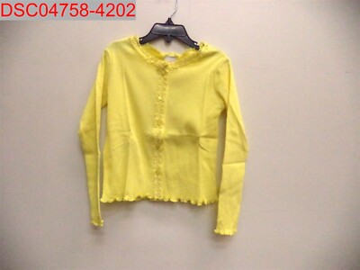 Boboli Girls Yellow Rib Knit Button Up Light Weight Cardigan, Sz 6 8445470037675