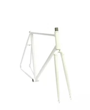 MARTY MURPHY 56CM CRO-MO STEEL SNOW WHITE FIXED GEAR FRAME - FREE USA SHIPPING