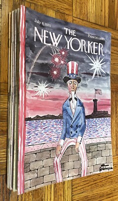 9 VTG New Yorker Magazine July & August 1970 Complete Issues VG+ to NF