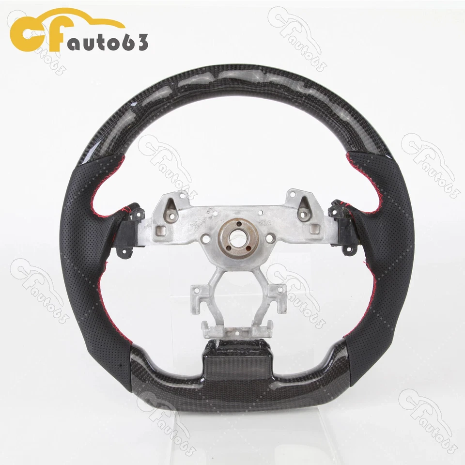 Volante de fibra de carbono real LED para Infiniti G37 2009-2013 costura roja Foto 3 de 4