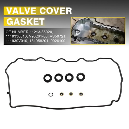 Engine Valve Cover Kit With Gasket, Spark Plug Seals, Bolts, Mount