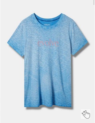 Torrid Blouse Women's 2X Blue Evolve Change Vintage Super Soft Slub $39 NEW