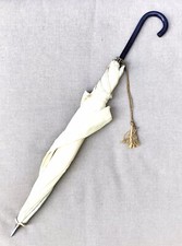 Vintage Antique Ladies Woman Children White Tent Designer Parasol Umbrella Old