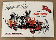 Texaco Fire-Chief Gasoline The Texas Company Porcelain Metal Enamel Sign