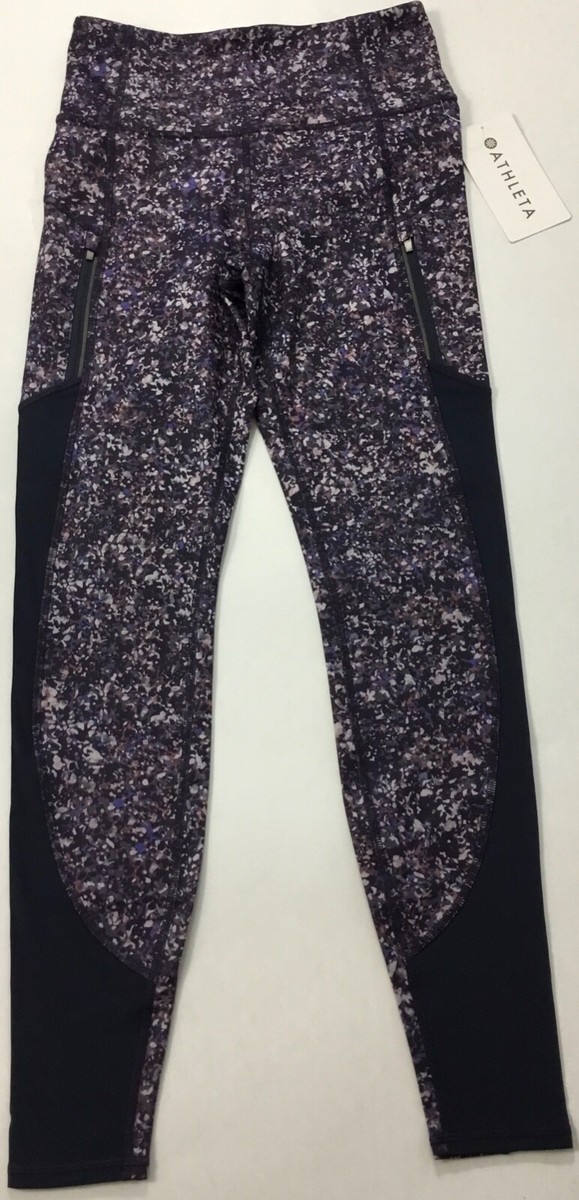 Athleta Women 27” Rainier Printed Mesh Tight 657546 Blue