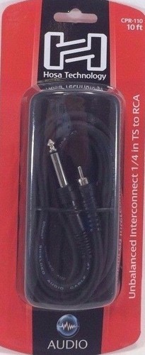 Hosa - CPR-110 - Unbalanced Interconnect Cable 1/4 in TS to RCA - 10 ft. - Picture 2 of 4