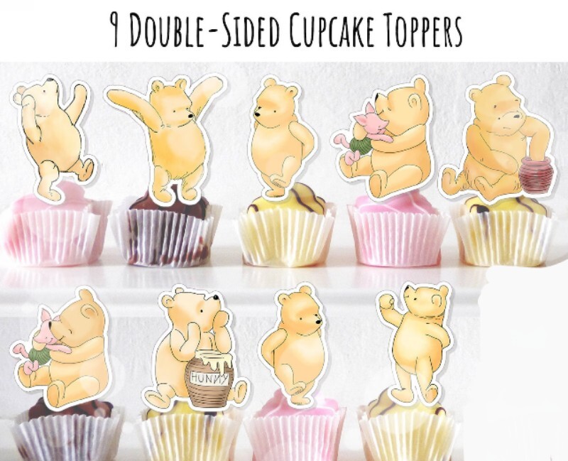 Winnie The Pooh Cupcake Toppers Lot Of 48