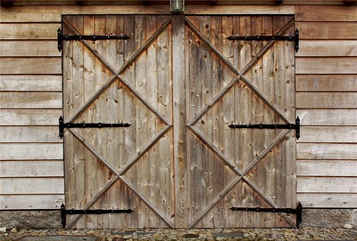 10x8ft Vinyl Rustic Barn Wooden Door W Four Cross Background