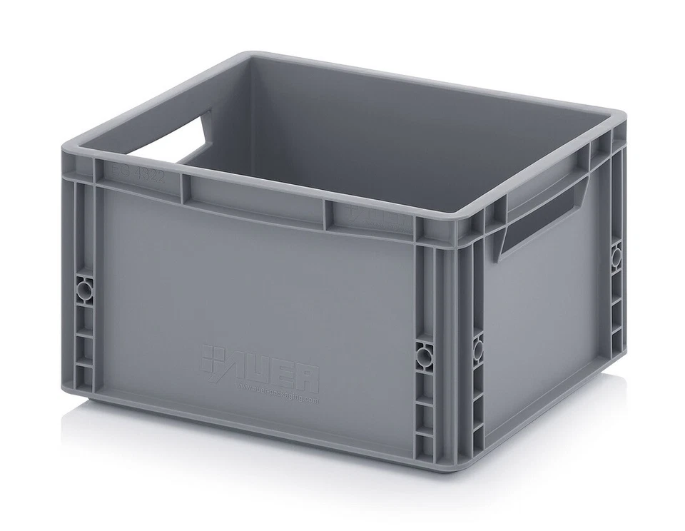 400 x 300 Euro Stacking Heavy Duty Plastic Storage Containers Boxes Crates Grey - Image 4 of 4