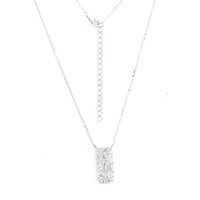 Kaufbei Halskette 925 Sterlingsilber Mit Rechteckigem AnhäNger Mit Zirkonia
