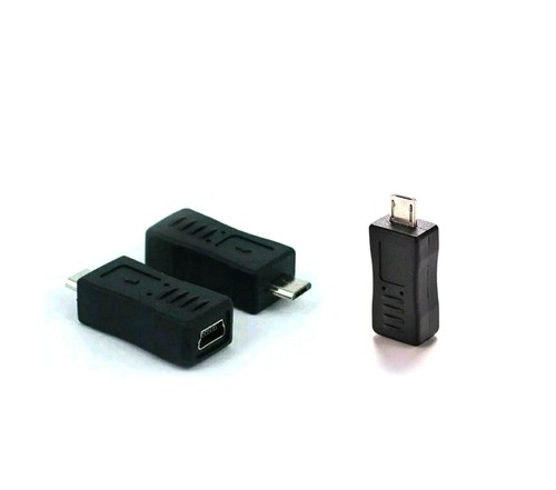 Mini USB Female to Micro USB Male B Type Charger Adapter Converter-Black - Picture 2 of 5
