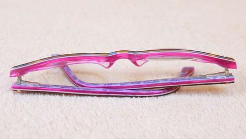 Vintage Glasses Womens Horn Rim Funky Colorful Purple Modern Butterfly Props YW - Picture 9 of 10