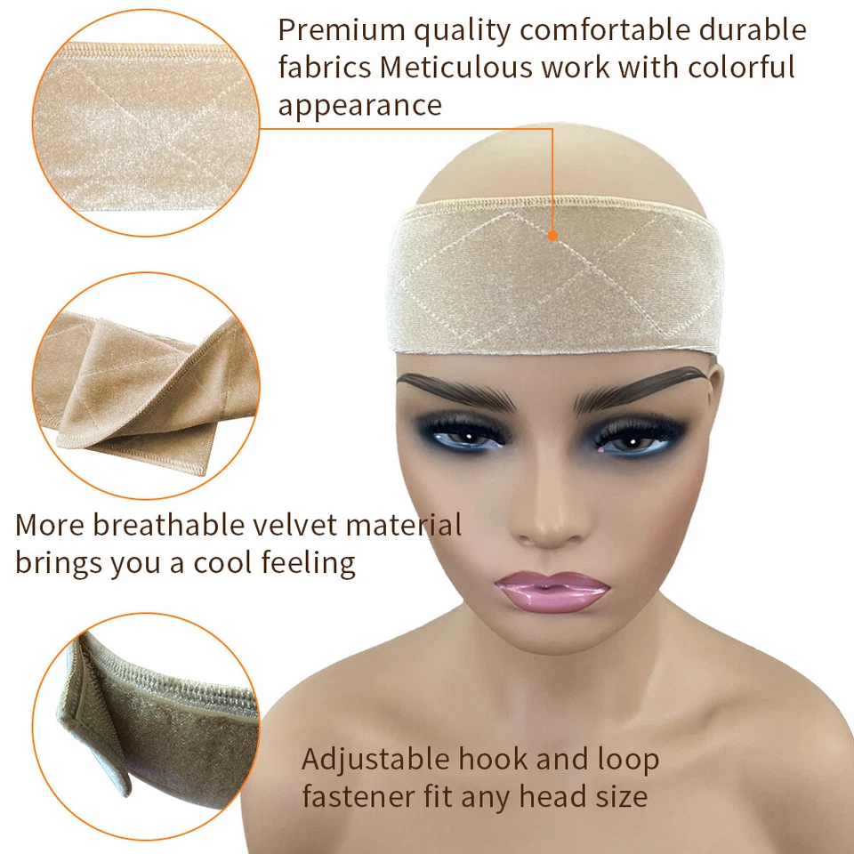 New Premium Collection Velvet Headband Accessories Wig Grip Black Begie Brown - Image 2 of 4