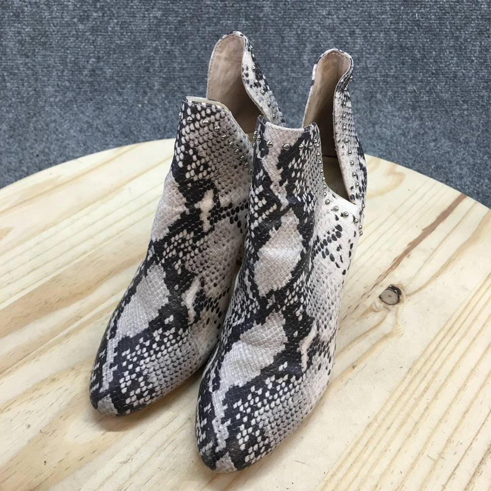 Steve Madden Boots Womens 7.5M Rockstar Ankle Bootie Gray Faux Leather Snakeskin - Image 3 of 4