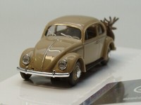Busch Vw KäFer (Oval-Fenster/ 1955) Beige, Mit Hirsch Am Heck - 52966 - 1:87